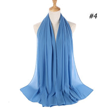 Charger l&#39;image dans la galerie, Plain bubble chiffon scarf hijab wrap solid color shawls and scarves - FUCHEETAH