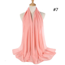 Charger l&#39;image dans la galerie, Plain bubble chiffon scarf hijab wrap solid color shawls and scarves - FUCHEETAH