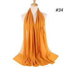 Charger l&#39;image dans la galerie, Plain bubble chiffon scarf hijab wrap solid color shawls and scarves - FUCHEETAH