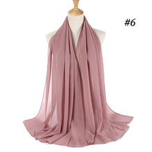 Charger l&#39;image dans la galerie, Plain bubble chiffon scarf hijab wrap solid color shawls and scarves - FUCHEETAH