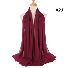 Charger l&#39;image dans la galerie, Plain bubble chiffon scarf hijab wrap solid color shawls and scarves - FUCHEETAH