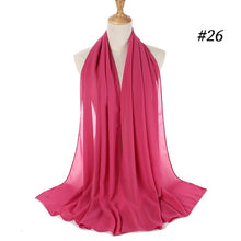 Charger l&#39;image dans la galerie, Plain bubble chiffon scarf hijab wrap solid color shawls and scarves - FUCHEETAH