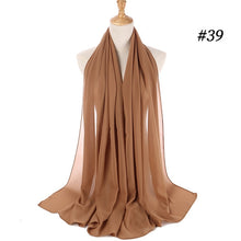 Charger l&#39;image dans la galerie, Plain bubble chiffon scarf hijab wrap solid color shawls and scarves - FUCHEETAH