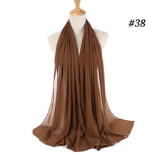 Charger l&#39;image dans la galerie, Plain bubble chiffon scarf hijab wrap solid color shawls and scarves - FUCHEETAH