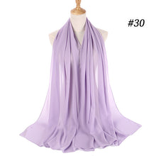 Charger l&#39;image dans la galerie, Plain bubble chiffon scarf hijab wrap solid color shawls and scarves - FUCHEETAH