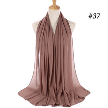 Charger l&#39;image dans la galerie, Plain bubble chiffon scarf hijab wrap solid color shawls and scarves - FUCHEETAH