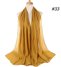 Charger l&#39;image dans la galerie, Plain bubble chiffon scarf hijab wrap solid color shawls and scarves - FUCHEETAH