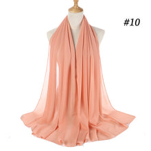 Charger l&#39;image dans la galerie, Plain bubble chiffon scarf hijab wrap solid color shawls and scarves - FUCHEETAH