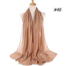 Charger l&#39;image dans la galerie, Plain bubble chiffon scarf hijab wrap solid color shawls and scarves - FUCHEETAH