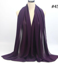 Charger l&#39;image dans la galerie, Plain bubble chiffon scarf hijab wrap solid color shawls and scarves - FUCHEETAH