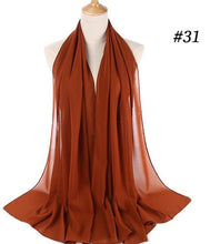 Charger l&#39;image dans la galerie, Plain bubble chiffon scarf hijab wrap solid color shawls and scarves - FUCHEETAH