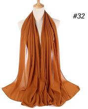 Charger l&#39;image dans la galerie, Plain bubble chiffon scarf hijab wrap solid color shawls and scarves - FUCHEETAH