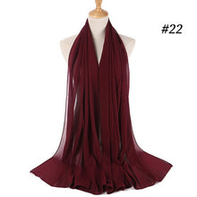 Charger l&#39;image dans la galerie, Plain bubble chiffon scarf hijab wrap solid color shawls and scarves - FUCHEETAH