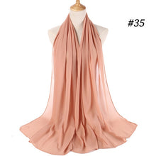 Charger l&#39;image dans la galerie, Plain bubble chiffon scarf hijab wrap solid color shawls and scarves - FUCHEETAH