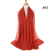 Charger l&#39;image dans la galerie, Plain bubble chiffon scarf hijab wrap solid color shawls and scarves - FUCHEETAH