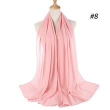 Charger l&#39;image dans la galerie, Plain bubble chiffon scarf hijab wrap solid color shawls and scarves - FUCHEETAH