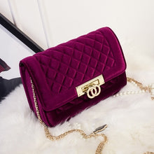 Cargar imagen en el visor de la galería, Fashion velvet crossbody bags for women Zipper clutch bag luxury handbags - FUCHEETAH