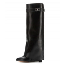 Cargar imagen en el visor de la galería, Wedge Shark Lock Women&#39;s Shoes High knee Boots - FUCHEETAH