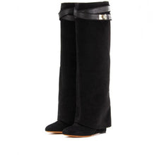 Cargar imagen en el visor de la galería, Wedge Shark Lock Women&#39;s Shoes High knee Boots - FUCHEETAH