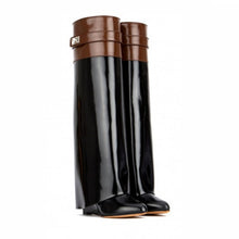 Cargar imagen en el visor de la galería, Wedge Shark Lock Women&#39;s Shoes High knee Boots - FUCHEETAH