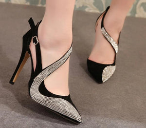 High heels Women's shoes brand design rhinestone - FUCHEETAH