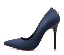 Charger l&#39;image dans la galerie, High heels shoes woman Genuine suede leather thin Spike Heel Pointed Toe - FUCHEETAH