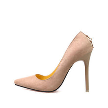 Charger l&#39;image dans la galerie, High heels shoes woman Genuine suede leather thin Spike Heel Pointed Toe - FUCHEETAH