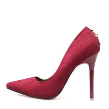 Charger l&#39;image dans la galerie, High heels shoes woman Genuine suede leather thin Spike Heel Pointed Toe - FUCHEETAH