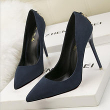 Charger l&#39;image dans la galerie, High heels shoes woman Genuine suede leather thin Spike Heel Pointed Toe - FUCHEETAH