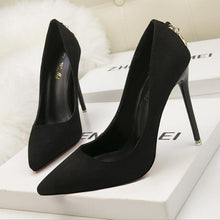 Charger l&#39;image dans la galerie, High heels shoes woman Genuine suede leather thin Spike Heel Pointed Toe - FUCHEETAH