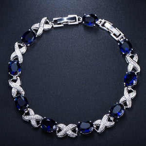 Zircons High Quality Silver Color Round Cubic Chain Bracelets - FUCHEETAH