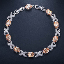 Charger l&#39;image dans la galerie, Zircons High Quality Silver Color Round Cubic Chain Bracelets - FUCHEETAH