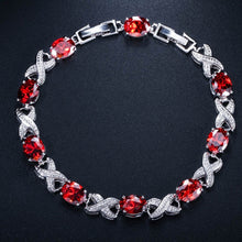 Charger l&#39;image dans la galerie, Zircons High Quality Silver Color Round Cubic Chain Bracelets - FUCHEETAH