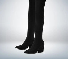 Cargar imagen en el visor de la galería, Women Over The Knee High Boots Hoof Heels Pointed Toe Shoes - FUCHEETAH